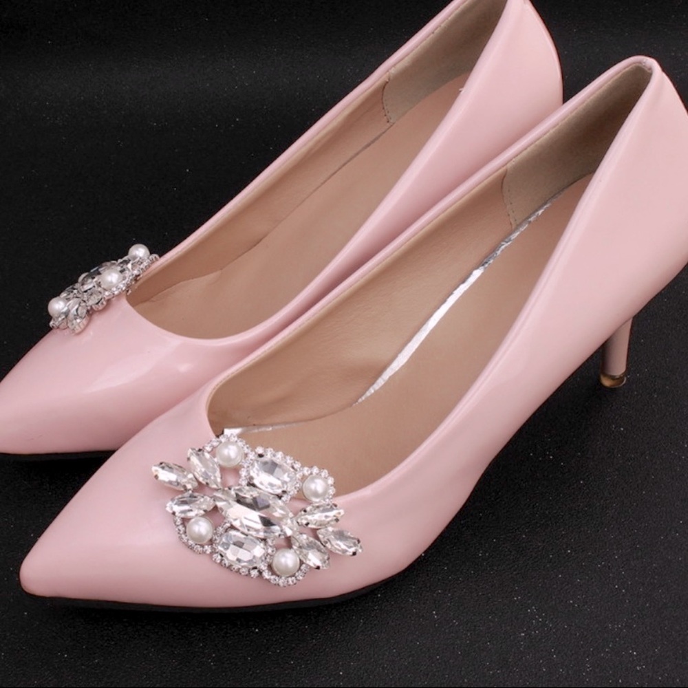 Beautiful rhinestones clip on shoes clips